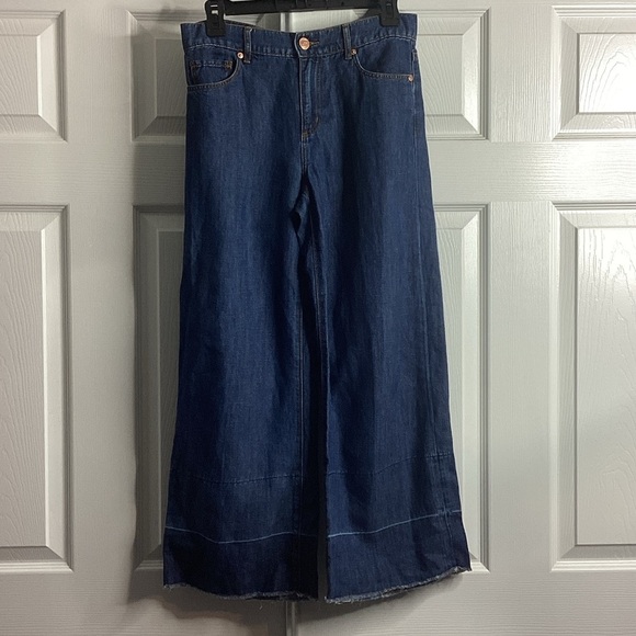 LOFT Denim - LOFT Dark‎ Blue Wide Leg Crop 25 0